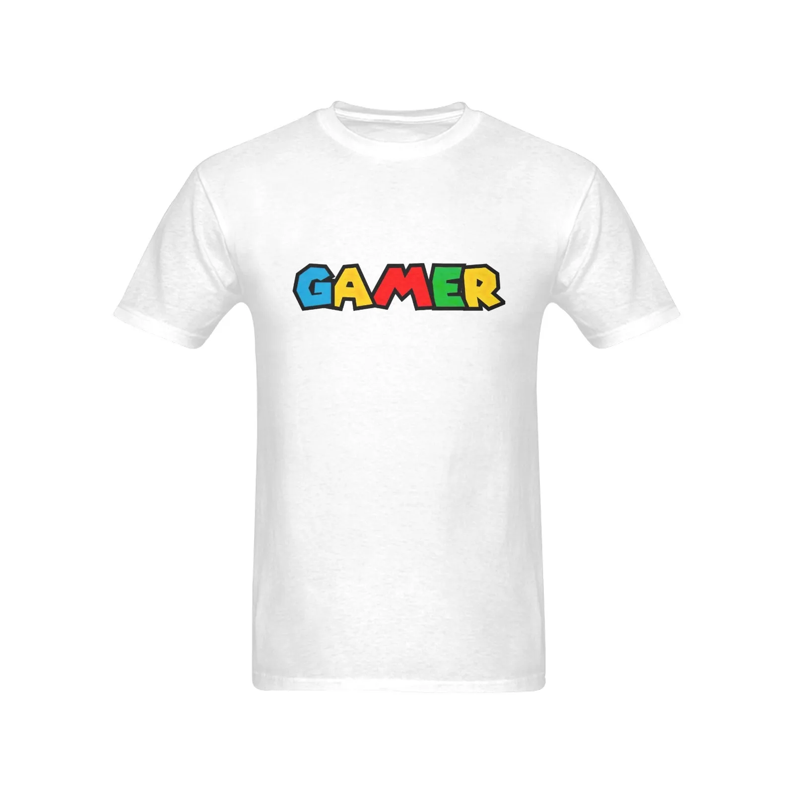 Super Mario Font "GAMER" Men's T-shirt 100% Cotton