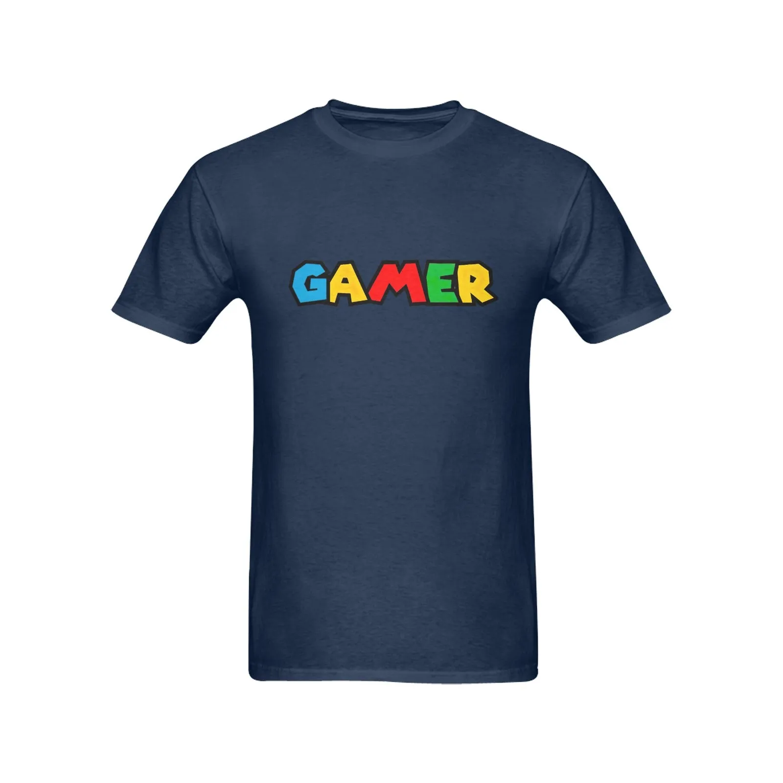 Super Mario Font "GAMER" Men's T-shirt 100% Cotton
