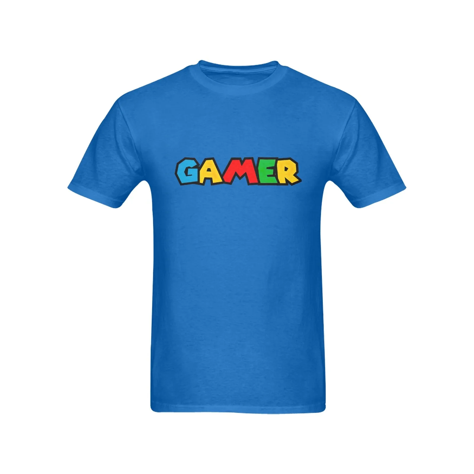 Super Mario Font "GAMER" Men's T-shirt 100% Cotton