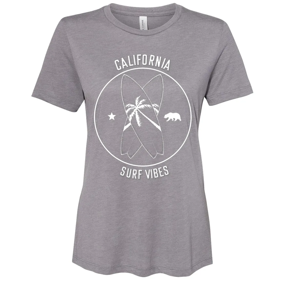 Surf Vibes White Print Women's Relaxed Jersey Tee