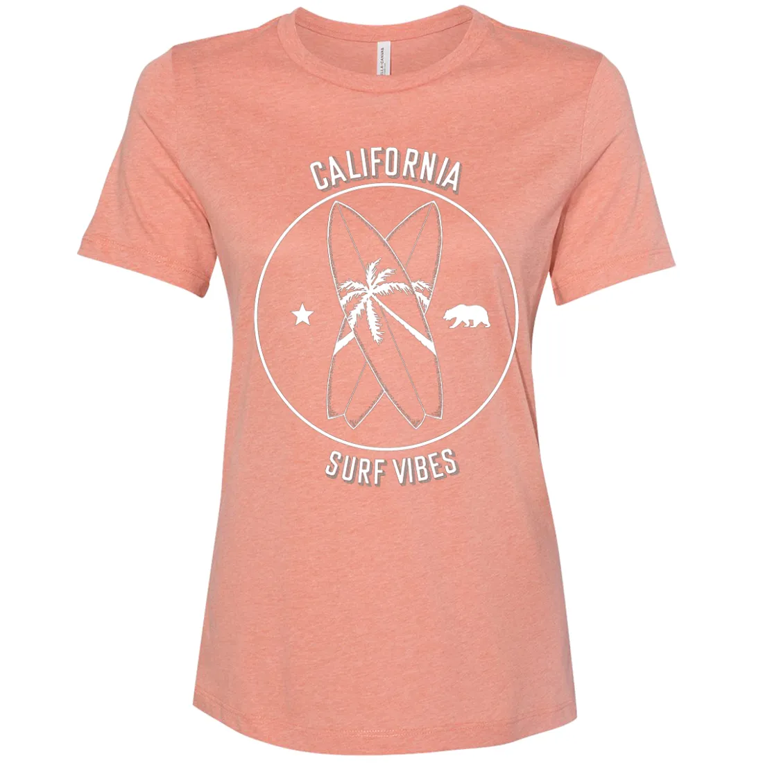 Surf Vibes White Print Women's Relaxed Jersey Tee