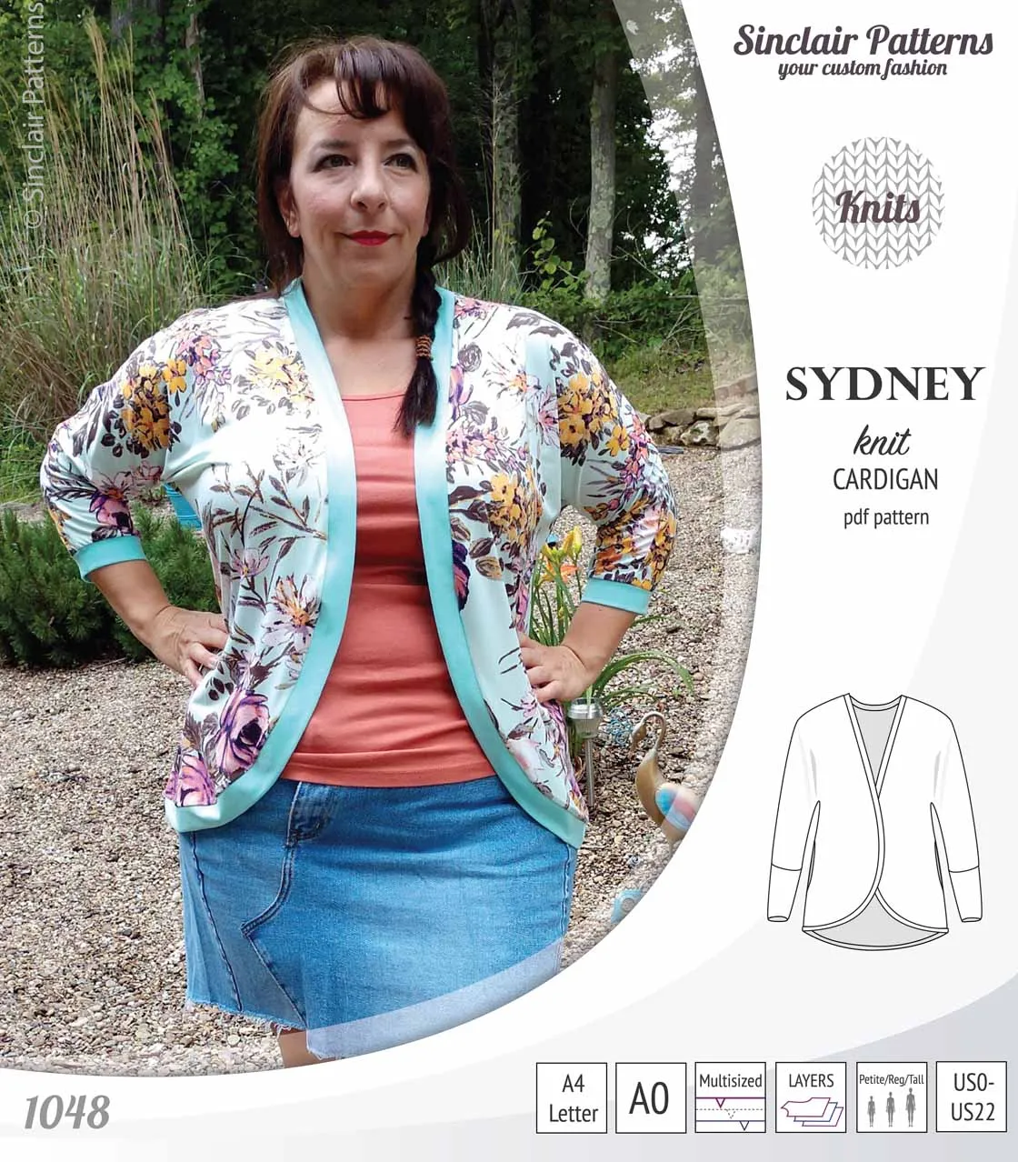 Sydney slim fit cocoon style knit cardigan(PDF)