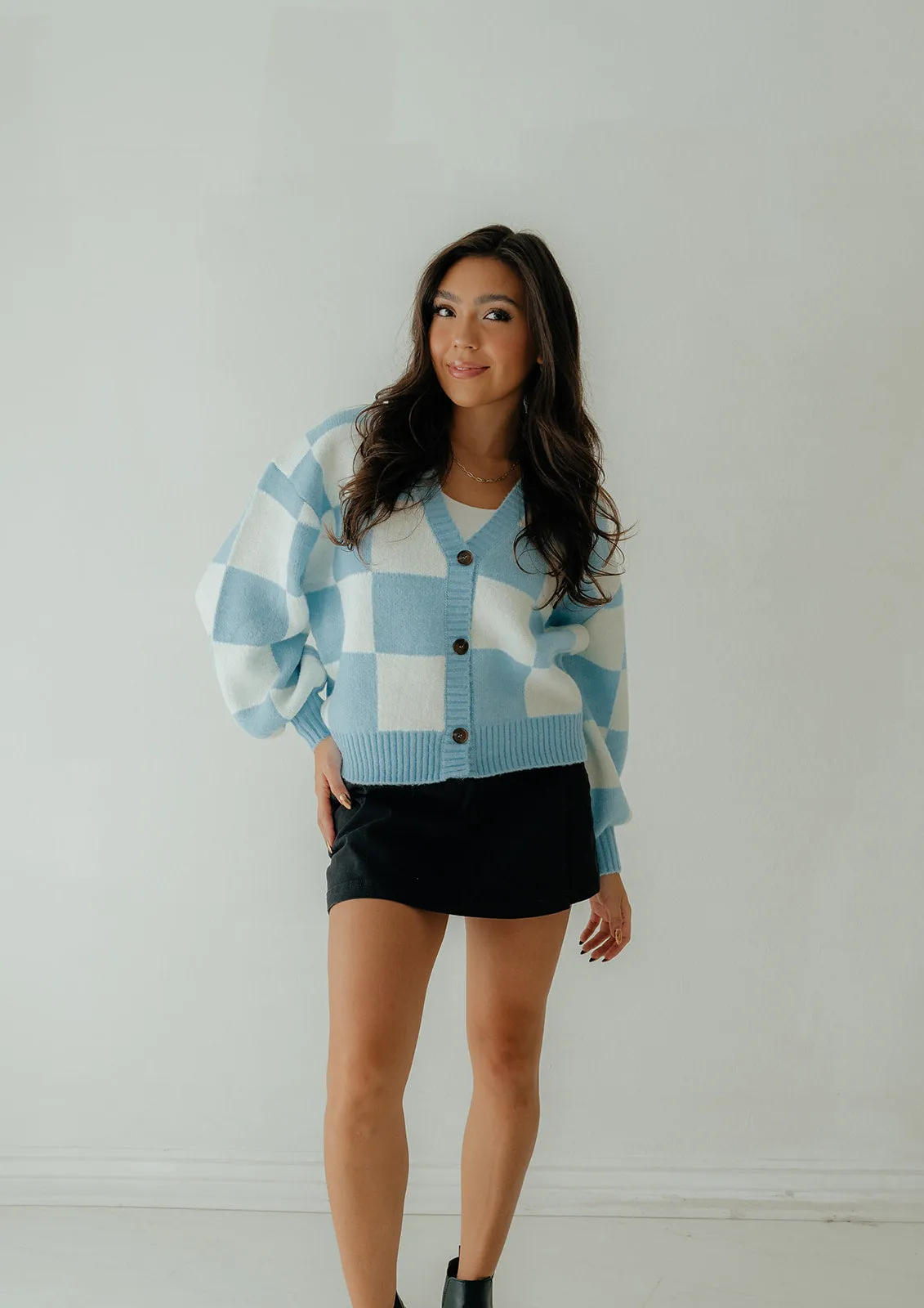 Taylor Checkered Cardigan