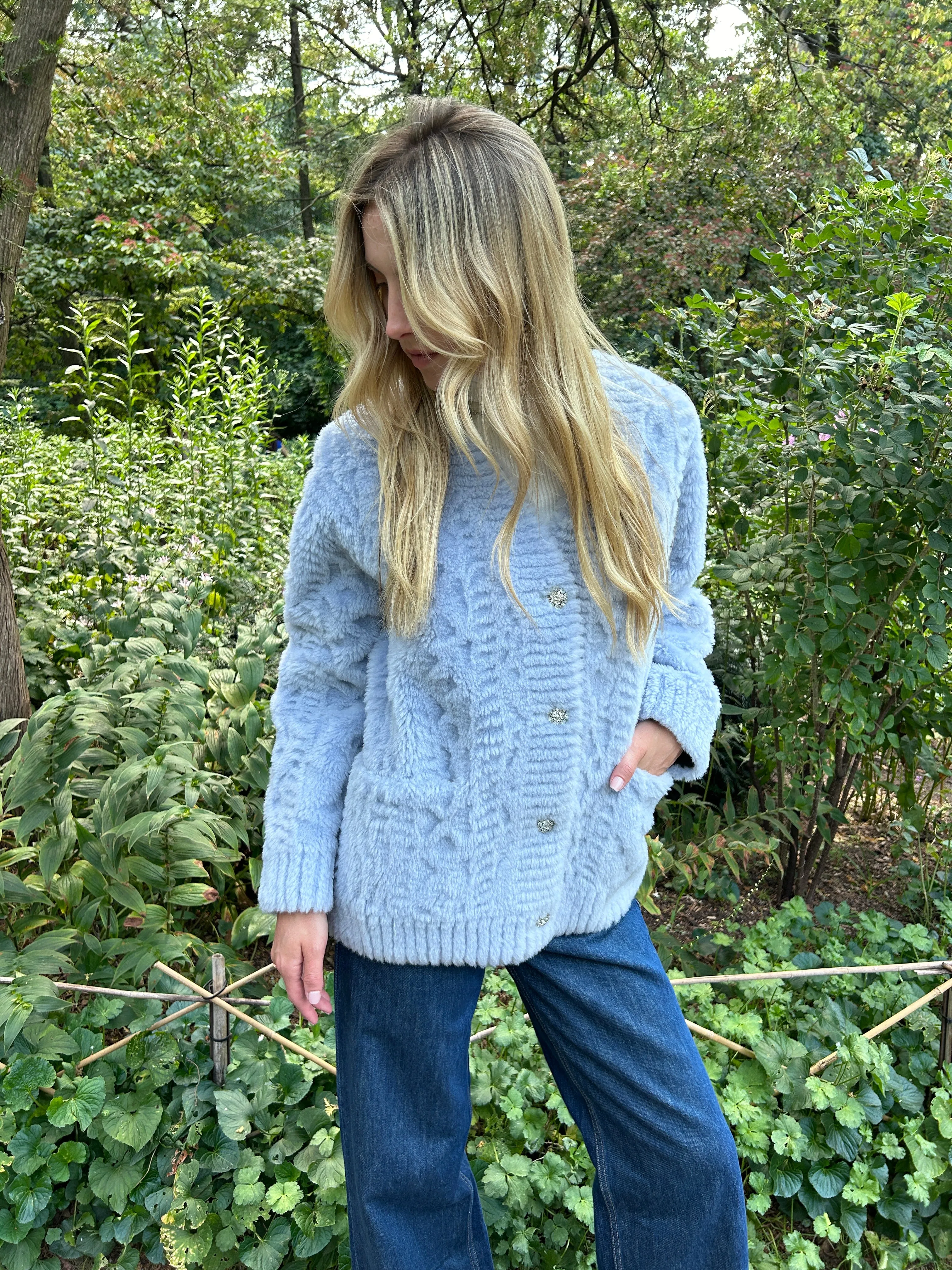 The Cortina Cardi Coat Light Blue
