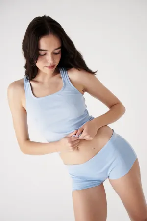 The Ribbed Tank - Sky Blue