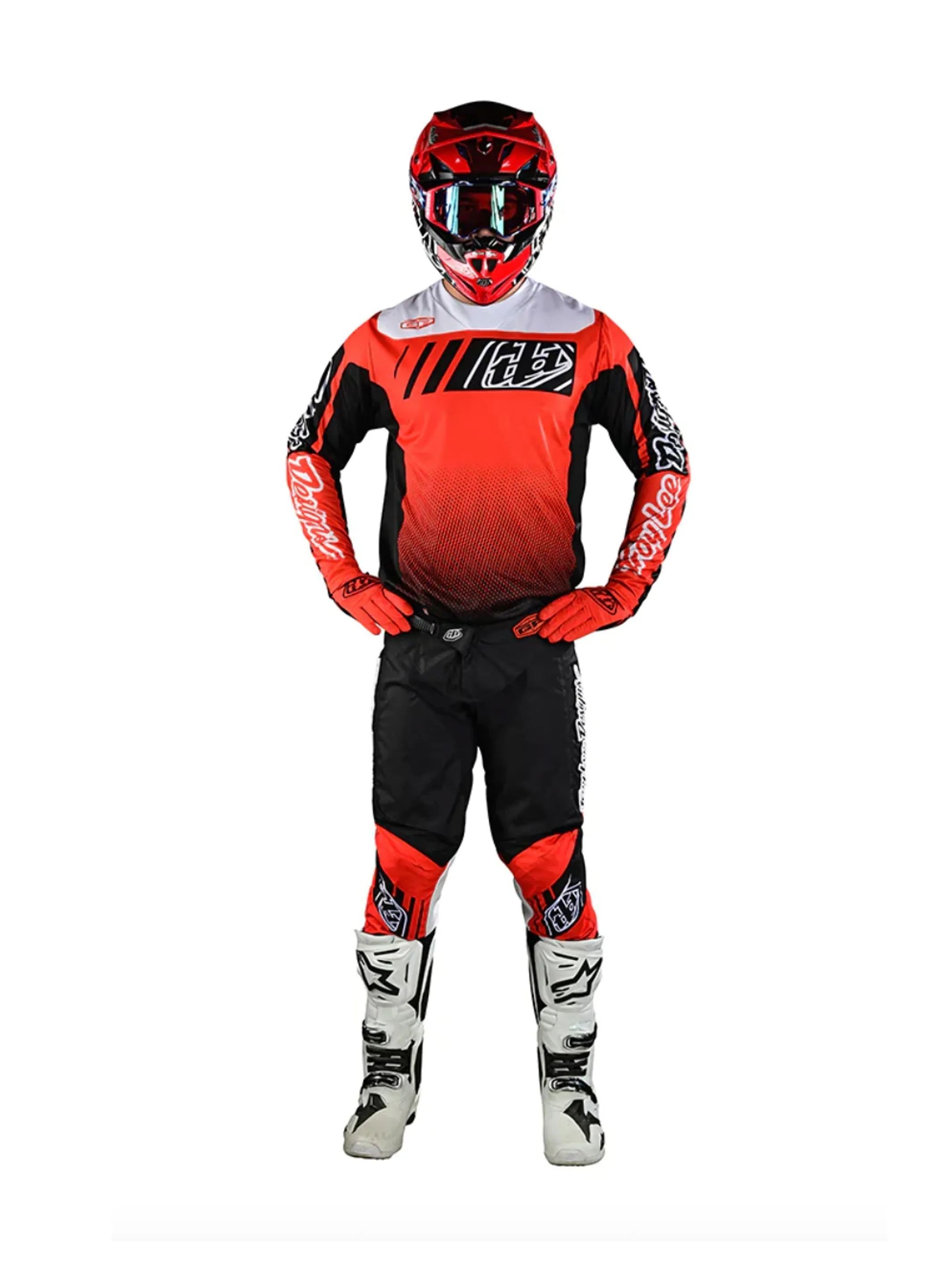 Troy Lee Designs Pantalones de Moto GP Icon Negro / Naranjo