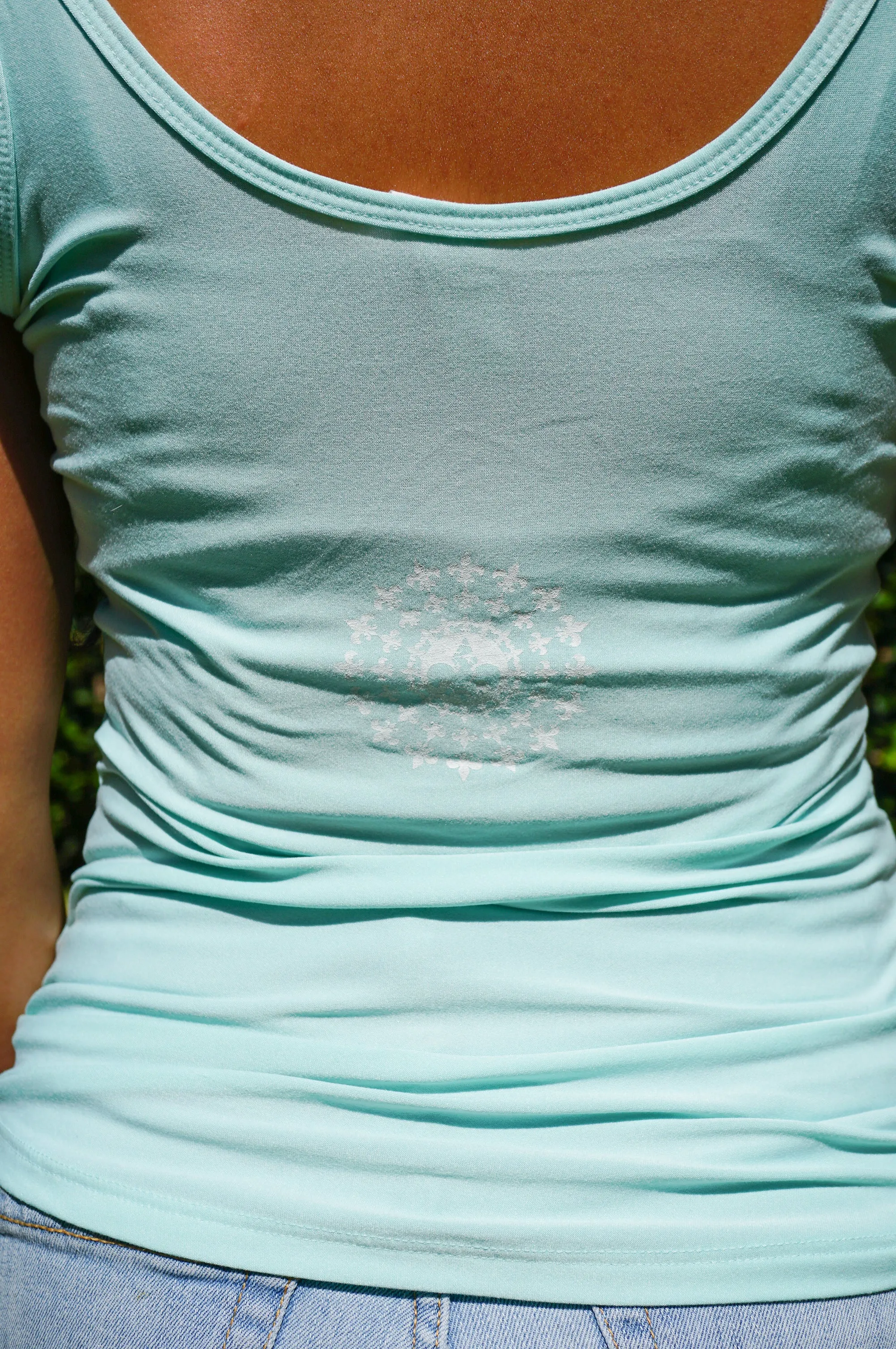 Turquoise Fleur De Lis Mandala Tank Top
