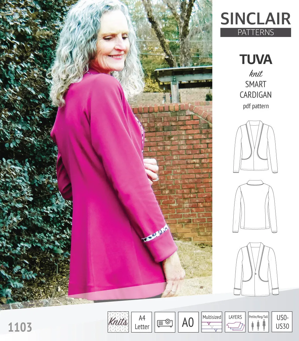 Tuva knit smart cardigan with pockets (PDF)