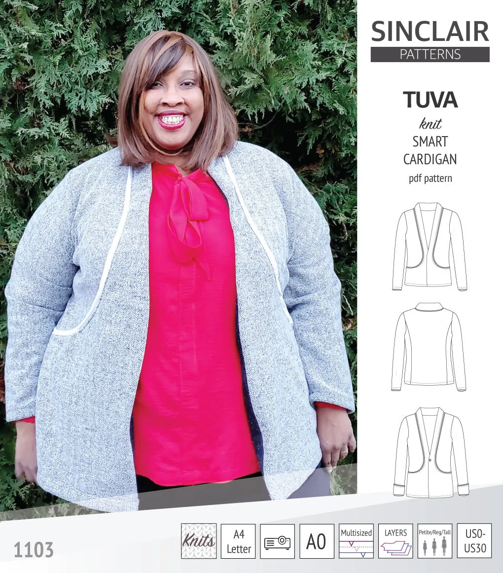 Tuva knit smart cardigan with pockets (PDF)
