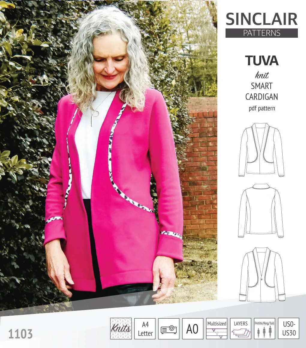 Tuva knit smart cardigan with pockets (PDF)