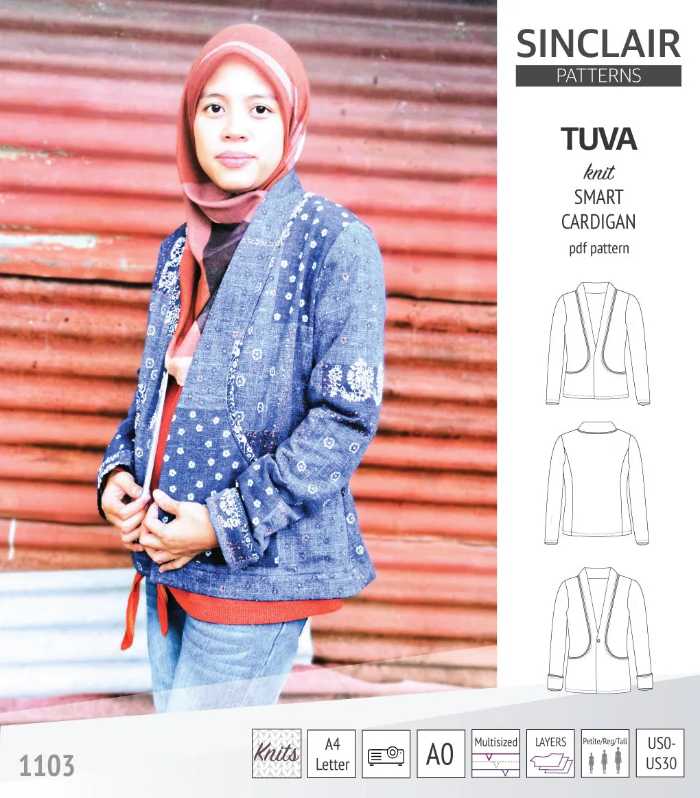 Tuva knit smart cardigan with pockets (PDF)