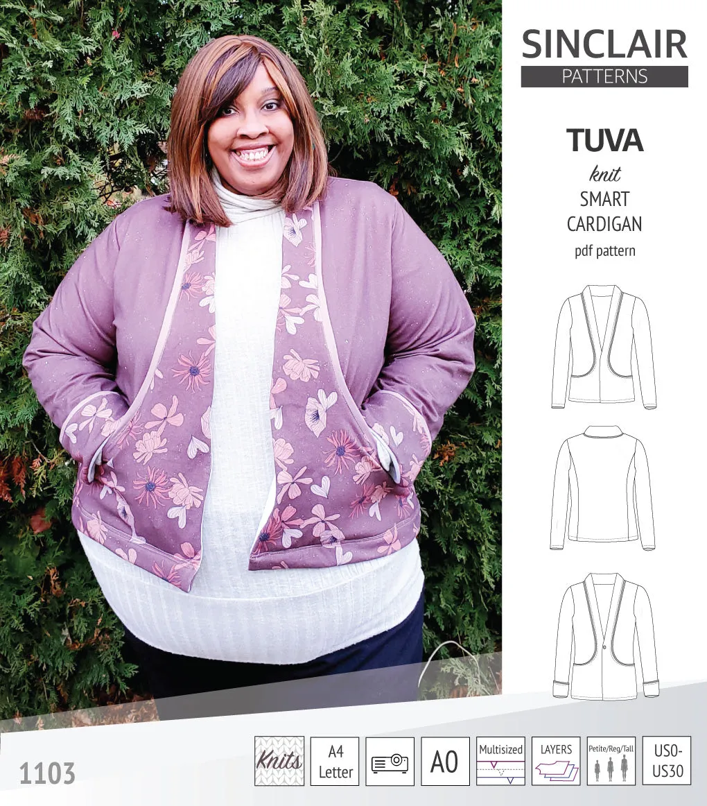 Tuva knit smart cardigan with pockets (PDF)
