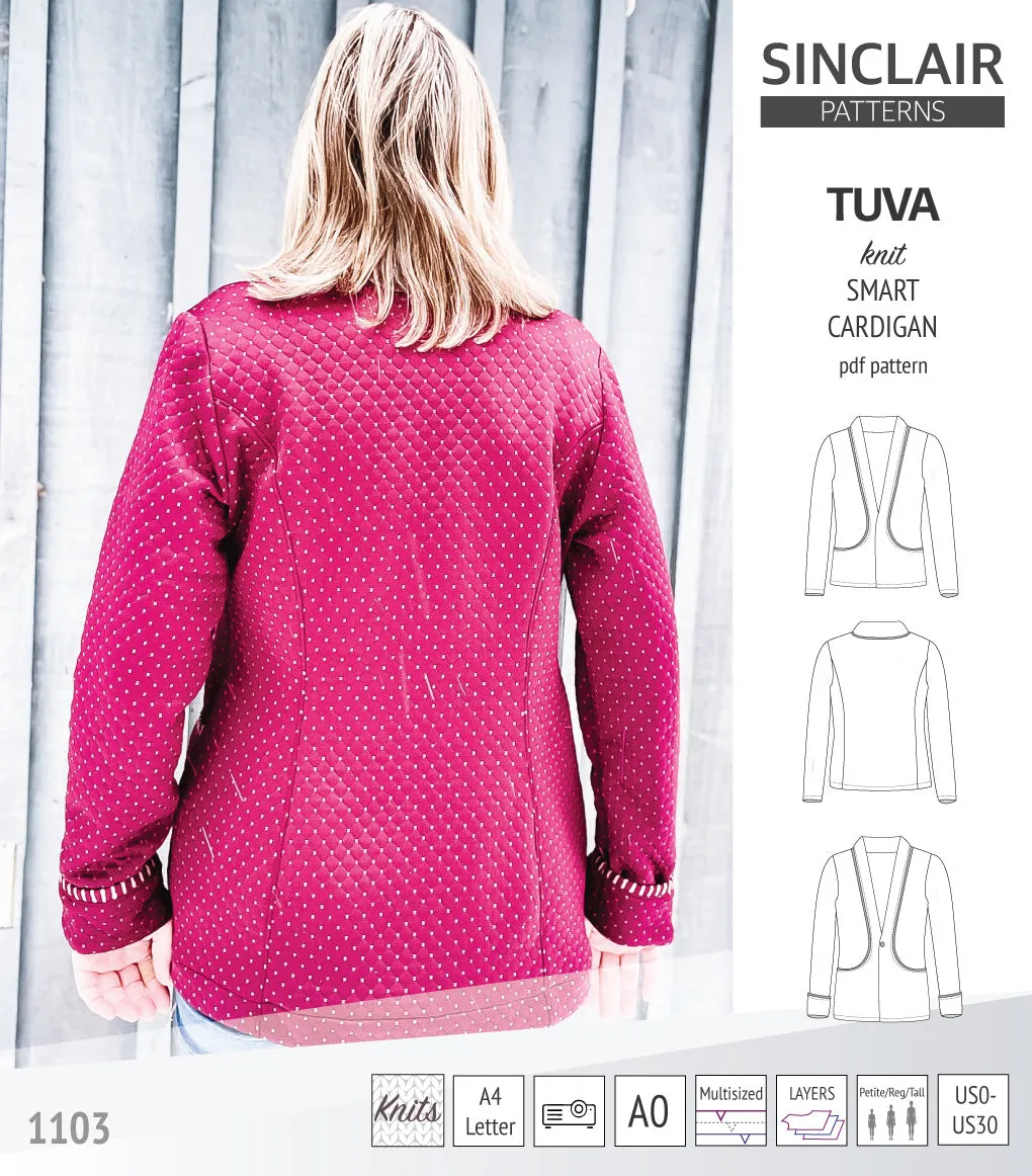 Tuva knit smart cardigan with pockets (PDF)