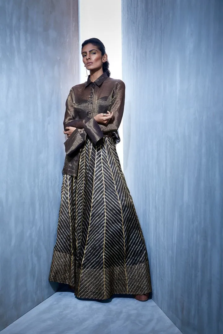 Urvashi Kaur   I   Half Tissue Silk Shirt