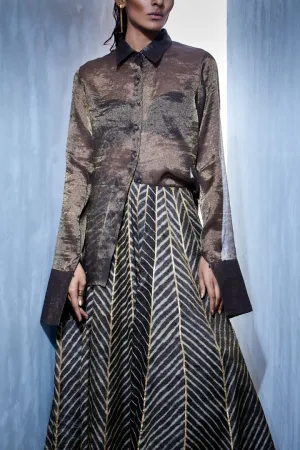 Urvashi Kaur   I   Half Tissue Silk Shirt