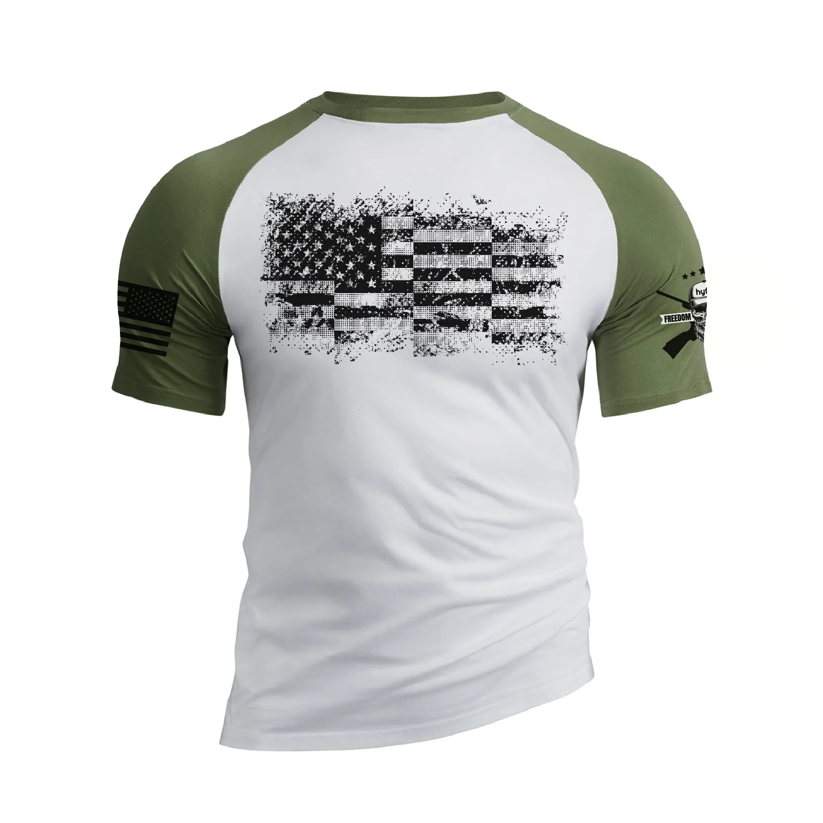 USA FLAG RAGLAN GRAPHIC TEE