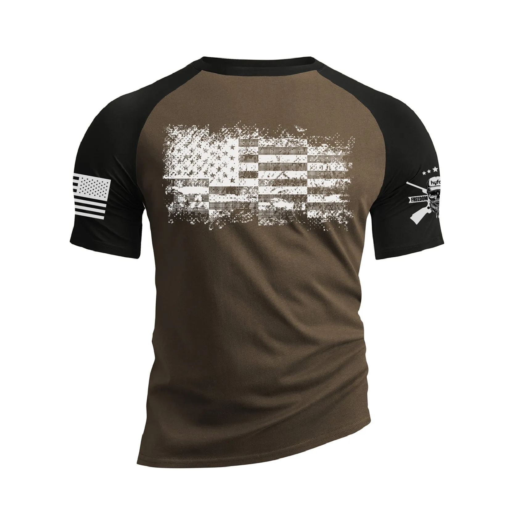 USA FLAG RAGLAN GRAPHIC TEE
