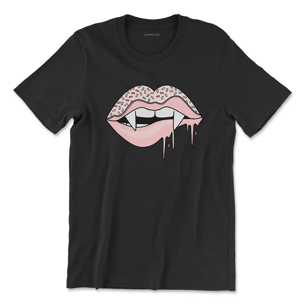 Vampire Donut Lips Basic Tee - Black