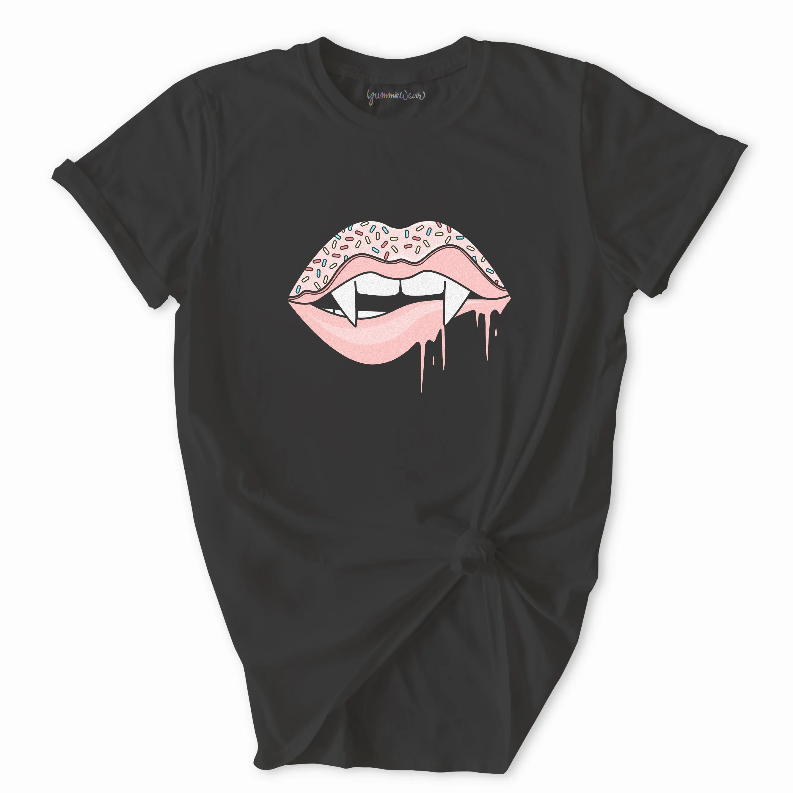 Vampire Donut Lips Basic Tee - Black