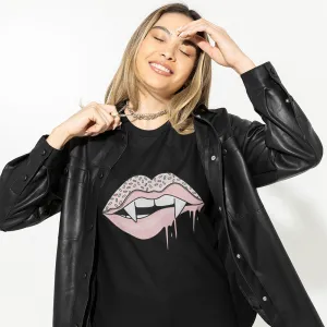 Vampire Donut Lips Basic Tee - Black