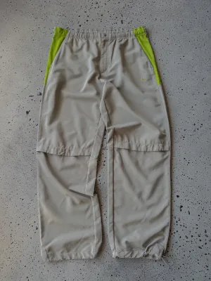 Vintage Nike Grey/Green Track Pants (XL)