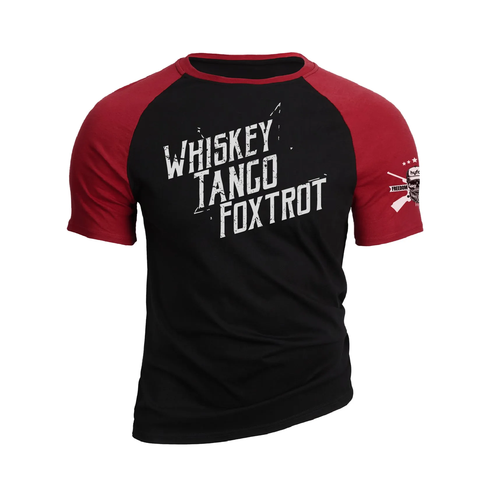 WHISKEY TANGO FOXTROT RAGLAN GRAPHIC TEE