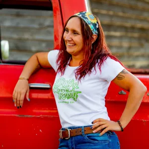 White & Sage Ladies Logo Tee