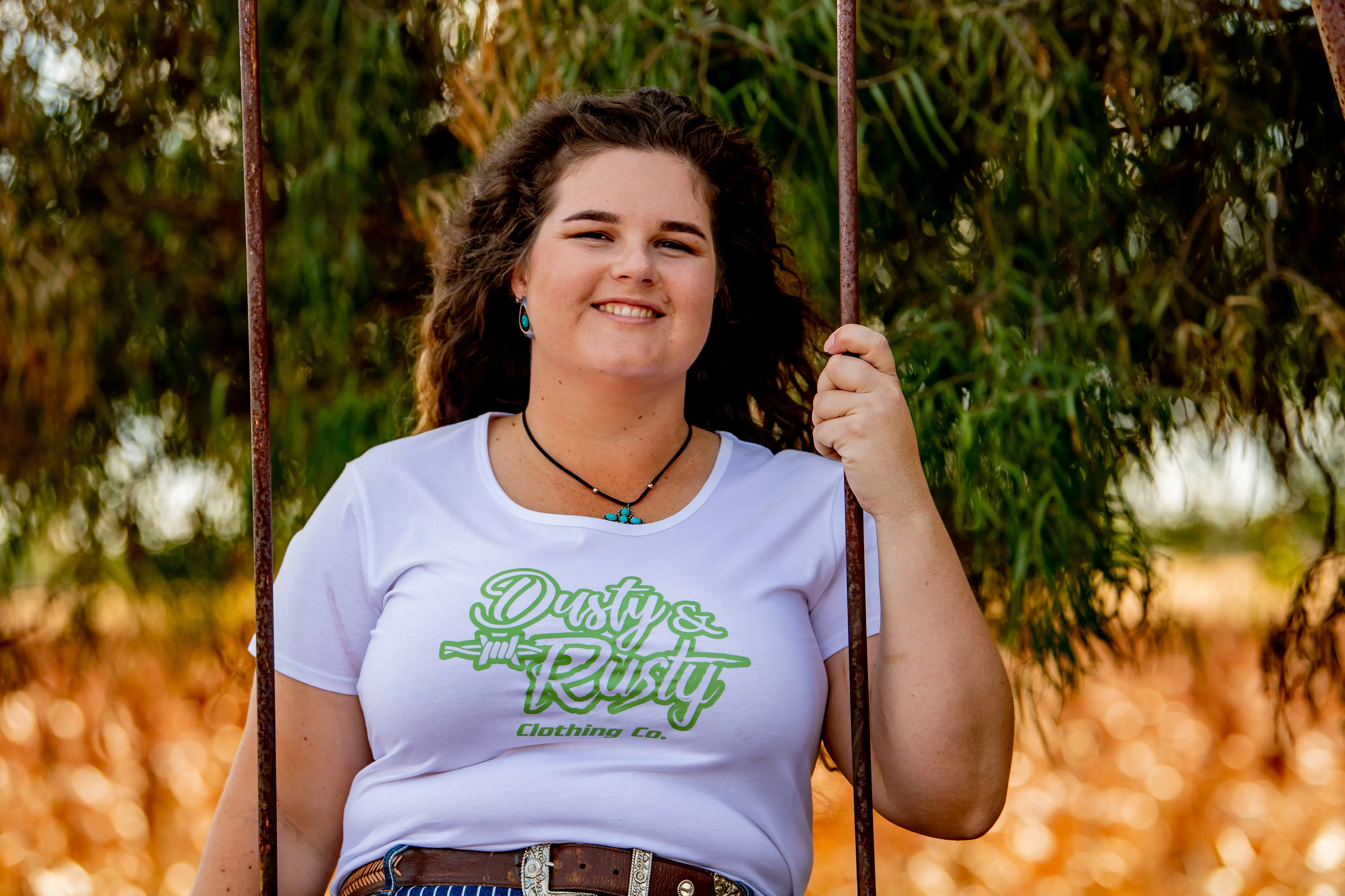 White & Sage Ladies Logo Tee