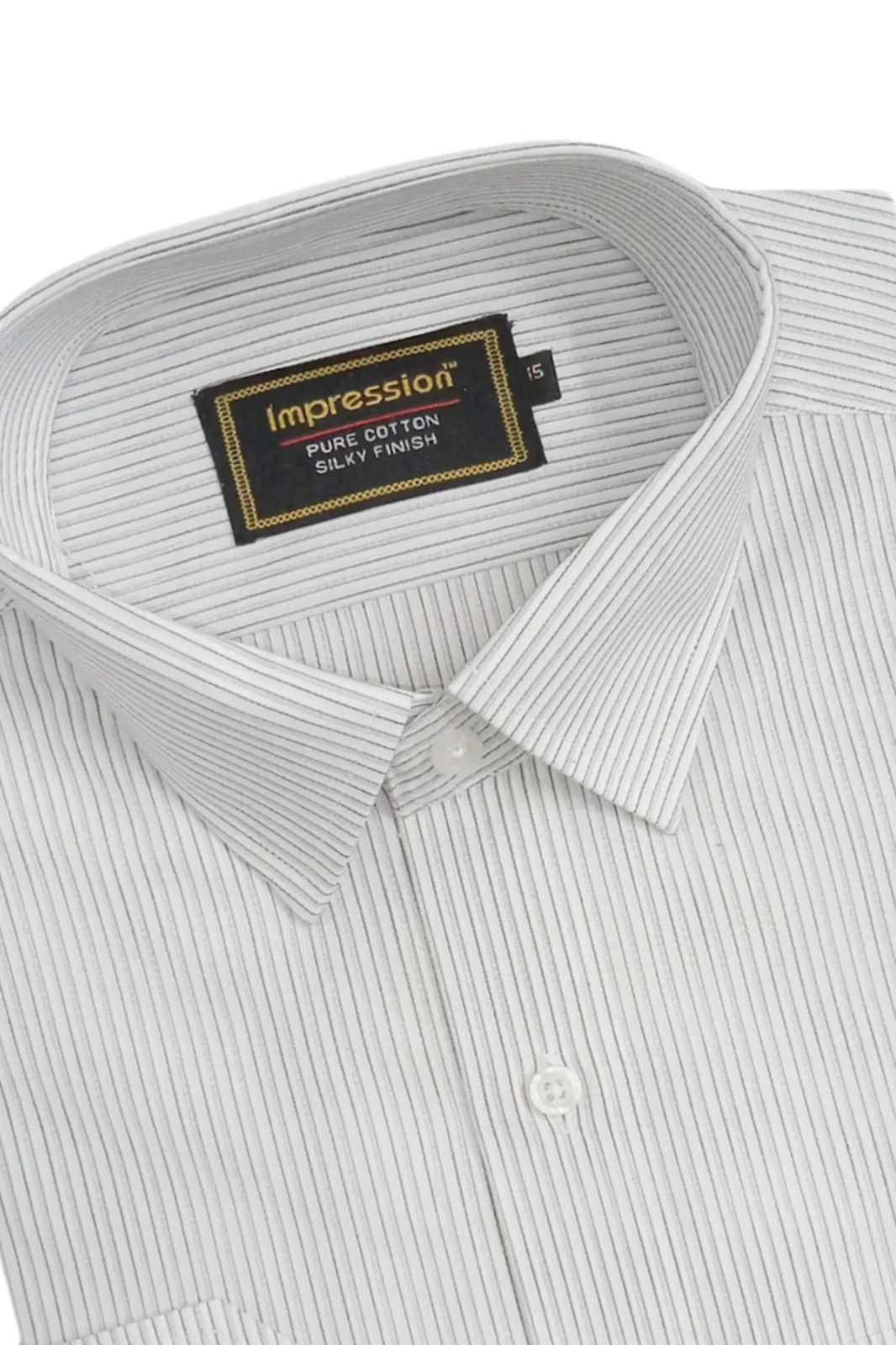 White And Grey Striped Dress Shirt