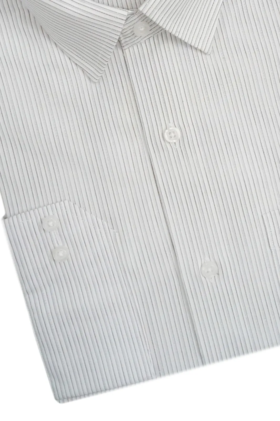 White And Grey Striped Dress Shirt