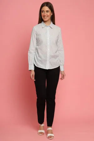 White Formal Shirt with stripes