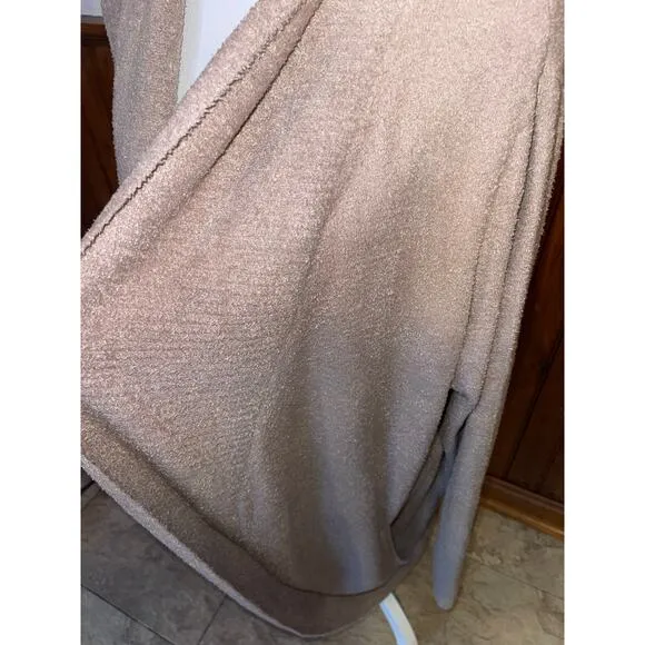 Womens Barefoot Dreams Cozychic Lite Light Tan Open Front Cardigan Soft 2X
