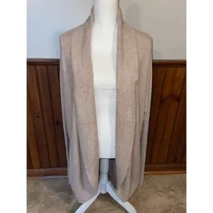 Womens Barefoot Dreams Cozychic Lite Light Tan Open Front Cardigan Soft 2X
