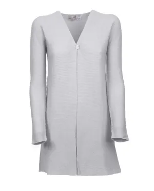 Women's Cashmere Links Stitch Duster Cardigan Light Gray