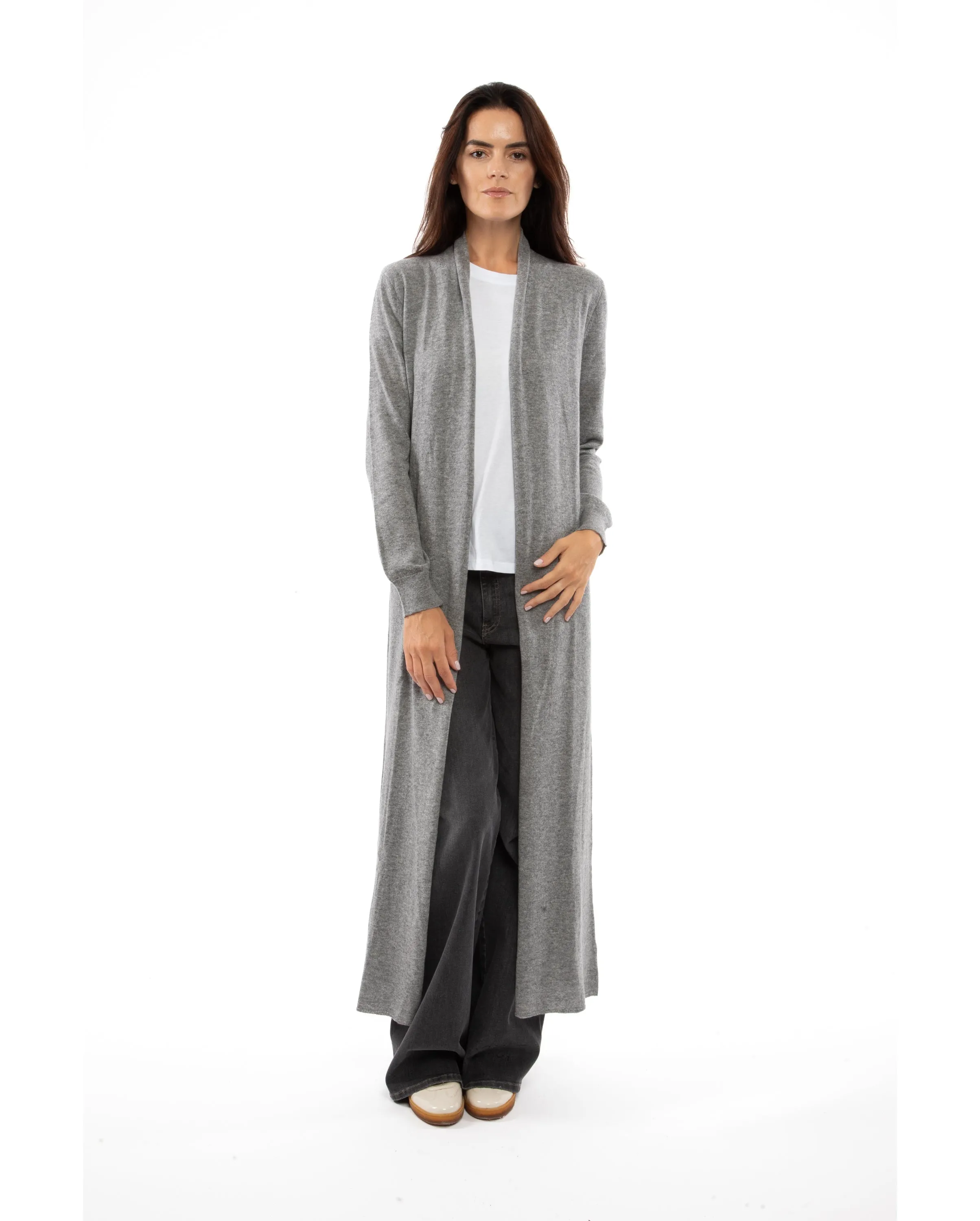 Women's Fine Cashmere Full Length Duster Night Blue