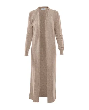 Women's Fine Cashmere Full Length Duster Taupe