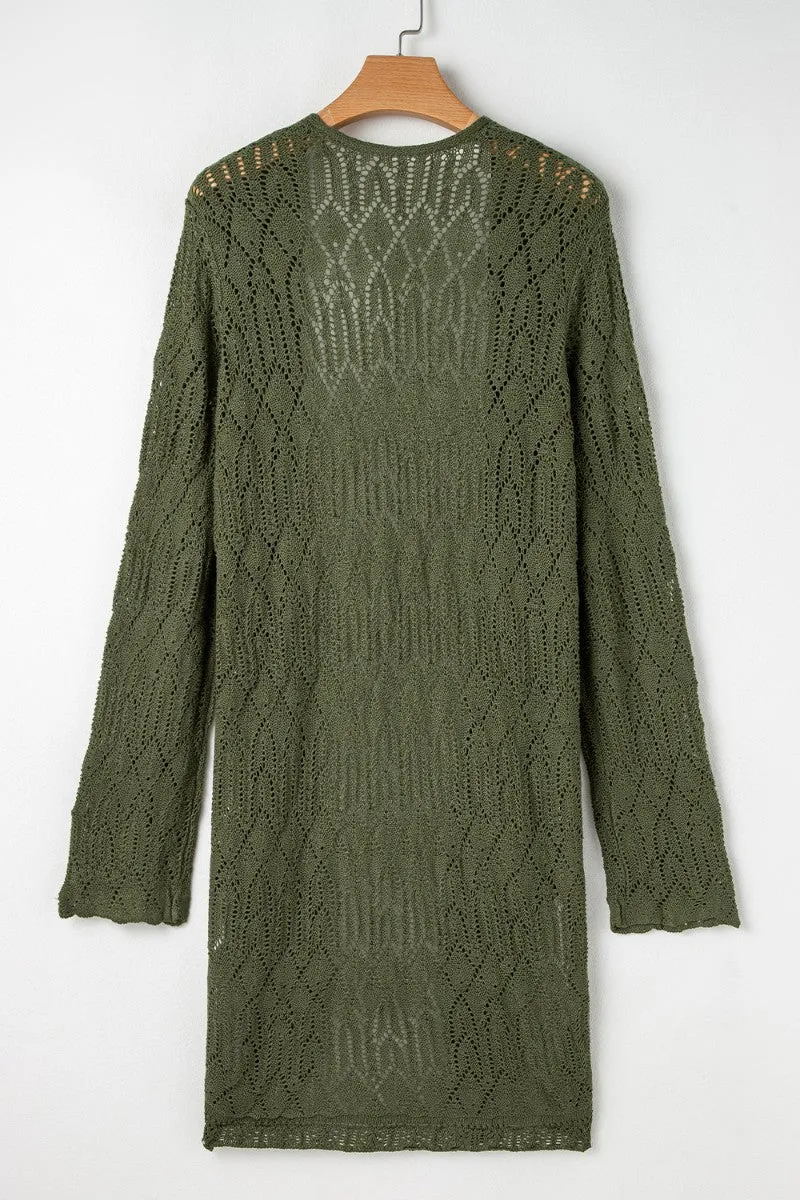 Women's Open Front Long Sleeve Cardigan | Lightweight 100% Acrylic Knit