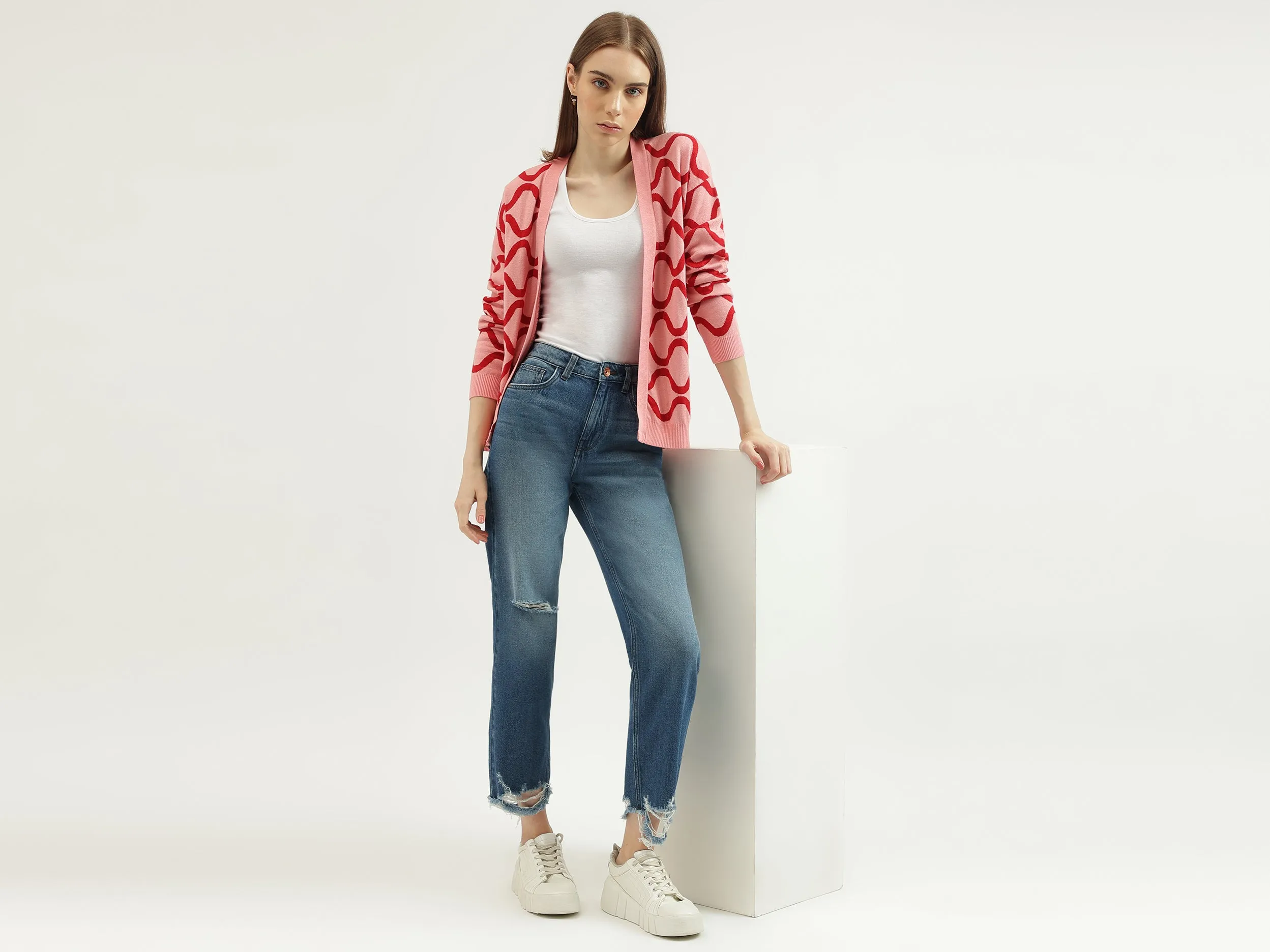 Women's Regular Fit Shawl Neck Knitted Cardigan