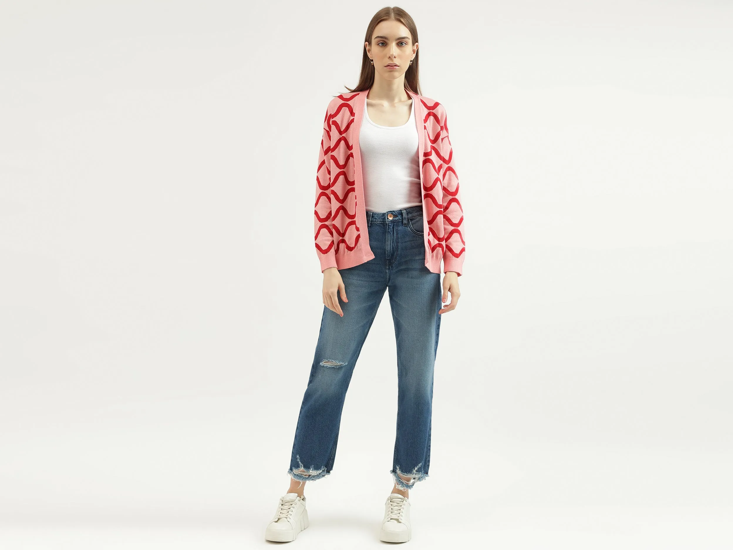 Women's Regular Fit Shawl Neck Knitted Cardigan