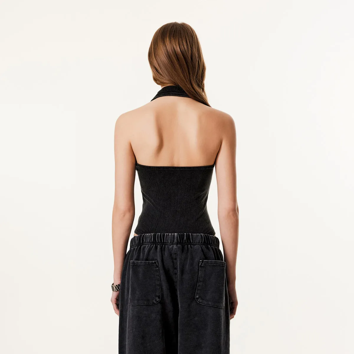 Women's Ribbed Halter Neck Bodysuit