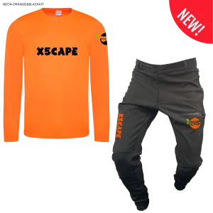 X5CAPE Rebellion Long Sleeve Mountain Bike Race Kit - Black & Electric Orange