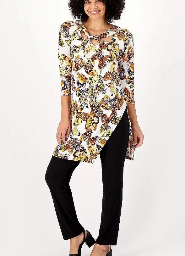 XXS BUTTERFLY A518217 Attitudes by Renee Regular Como Jersey Twist Neck 2-pc Set