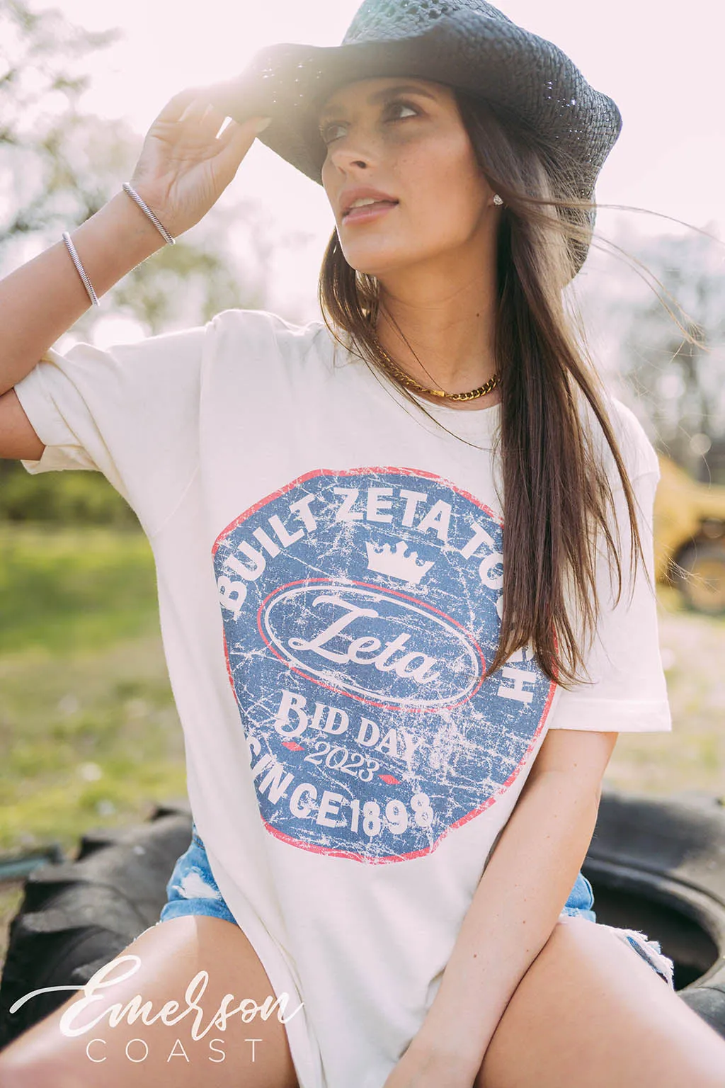 Zeta Tau Alpha Bid Day Built Tough Ford Themed Tee