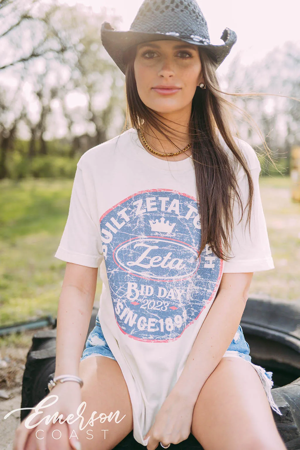 Zeta Tau Alpha Bid Day Built Tough Ford Themed Tee